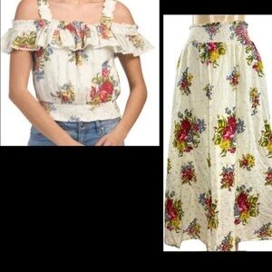 House of Harlow 1960 Helena Top and Skirt Set, Ivory Size XS NWT